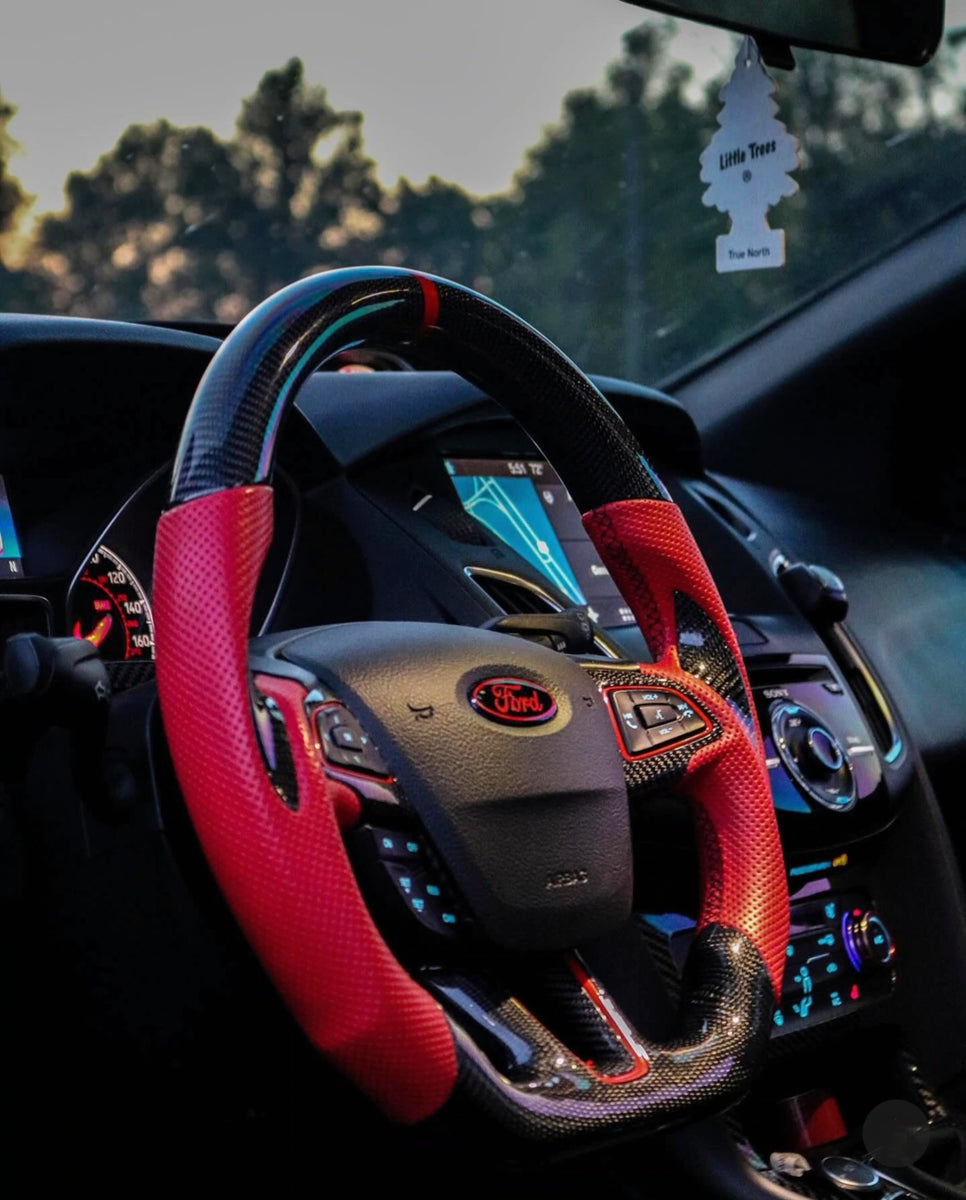 C8 Z06 Style Corvette Carbon Fiber Steering Wheel - Blue