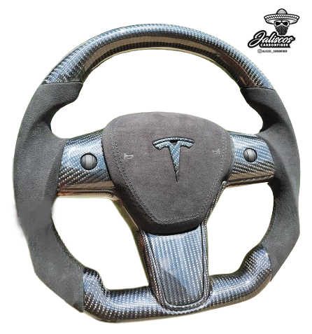 Jalisco's CF Tesla Model 3 Custom Steering Wheel