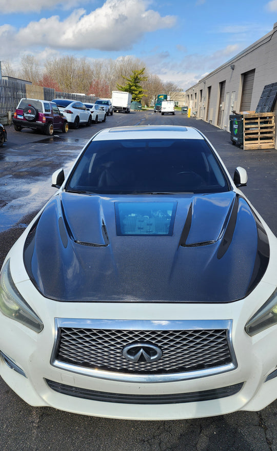JCF Carbon Fiber 'Window' Hood | Compatible with Infiniti Q50