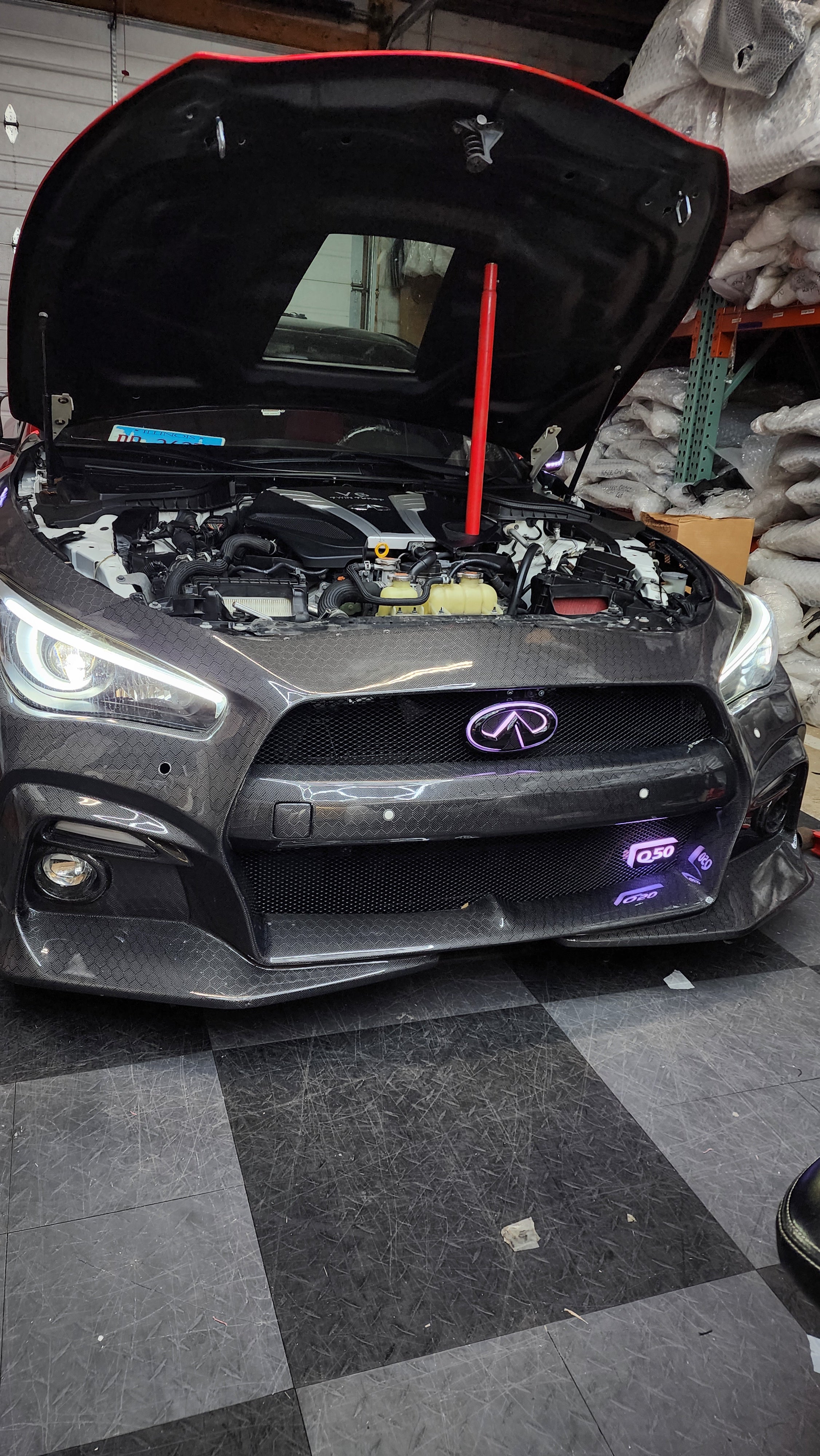 (IN STOCK) JCF Full Carbon Front Bumper GTR Style | Compatible w/ Infiniti Q50