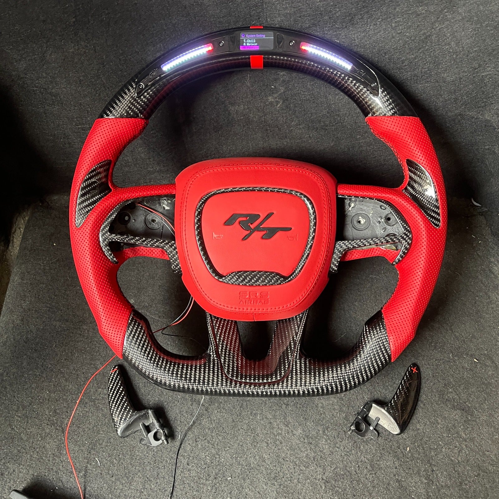 (IN STOCK) JCF Carbon Fiber LED Steering Wheel | Bundle 2015+ Dodge Charger Trackhawk Challenger Durango Scatpack R/T Hellcat