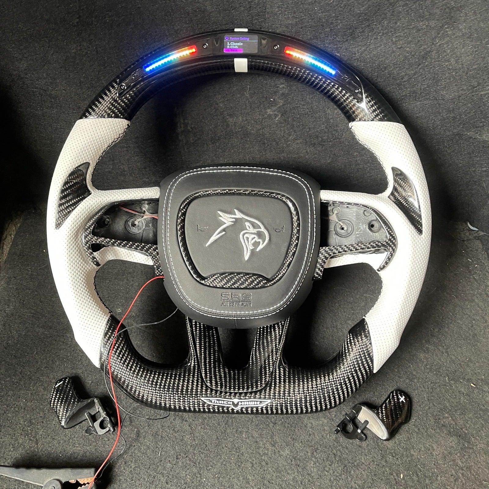 (IN STOCK) JCF Carbon Fiber LED  Steering Wheel | Bundle 2015+ Dodge Charger Trackhawk Challenger Durango Scatpack R/T