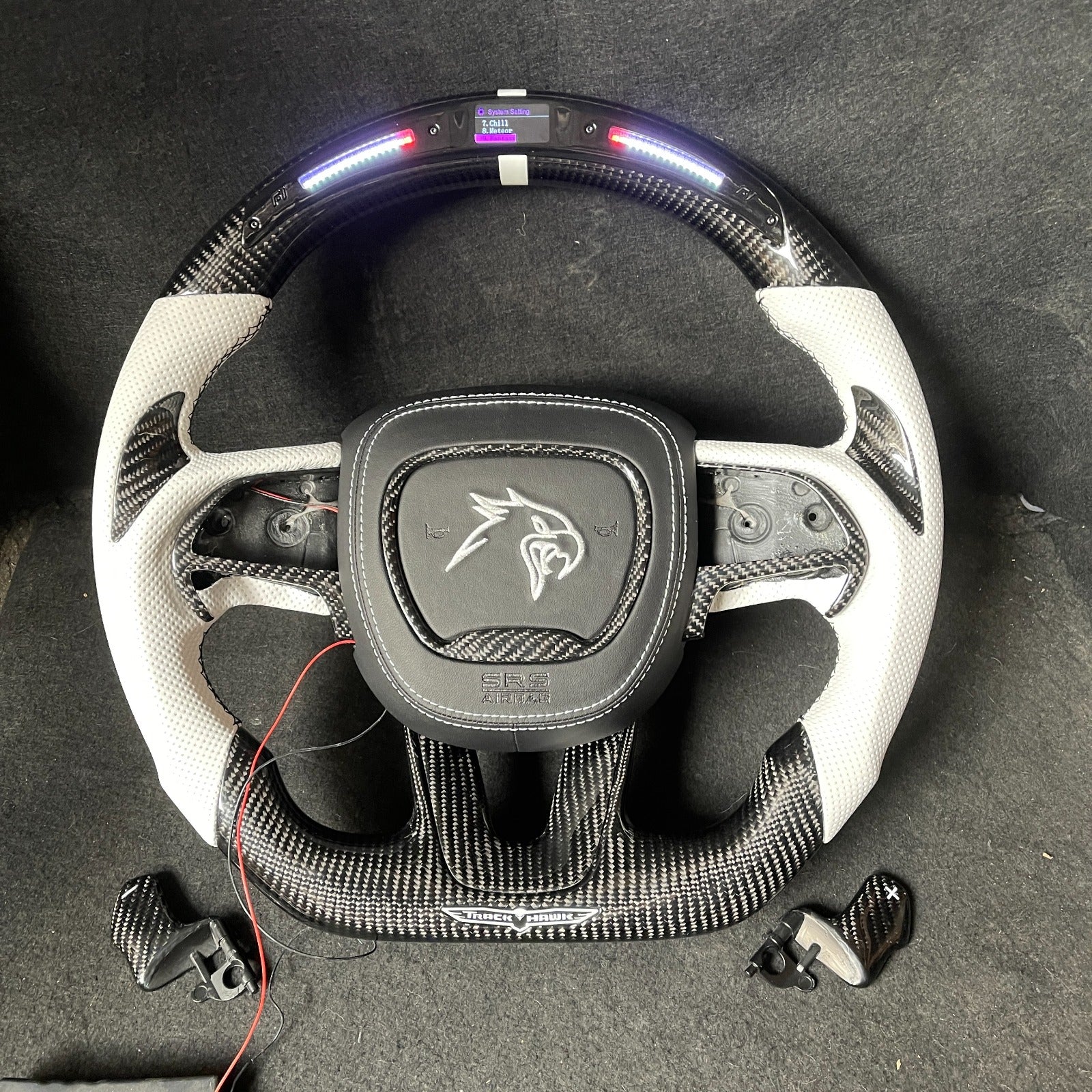 (IN STOCK) JCF Carbon Fiber LED  Steering Wheel | Bundle 2015+ Dodge Charger Trackhawk Challenger Durango Scatpack R/T