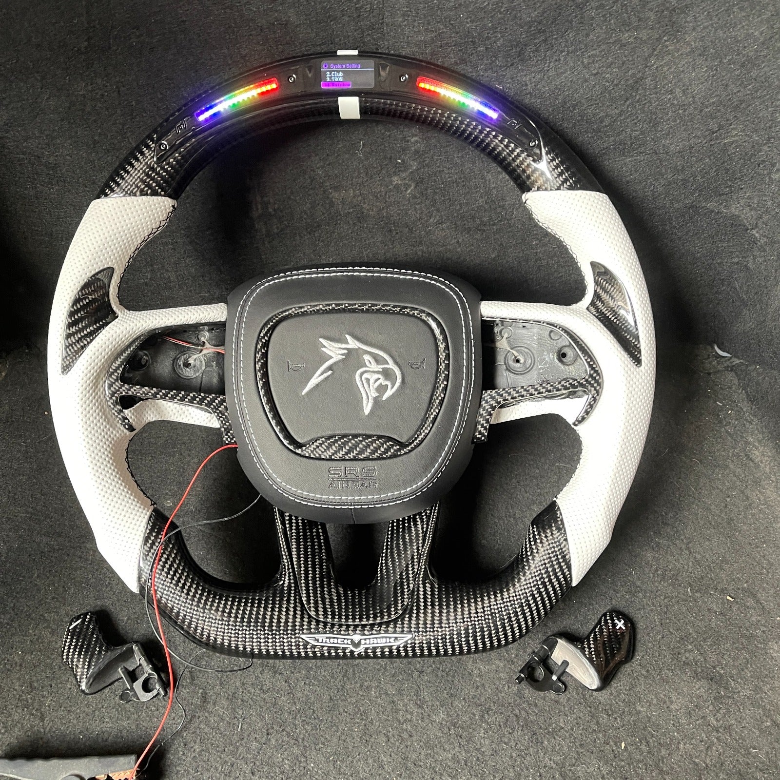 (IN STOCK) JCF Carbon Fiber LED  Steering Wheel | Bundle 2015+ Dodge Charger Trackhawk Challenger Durango Scatpack R/T