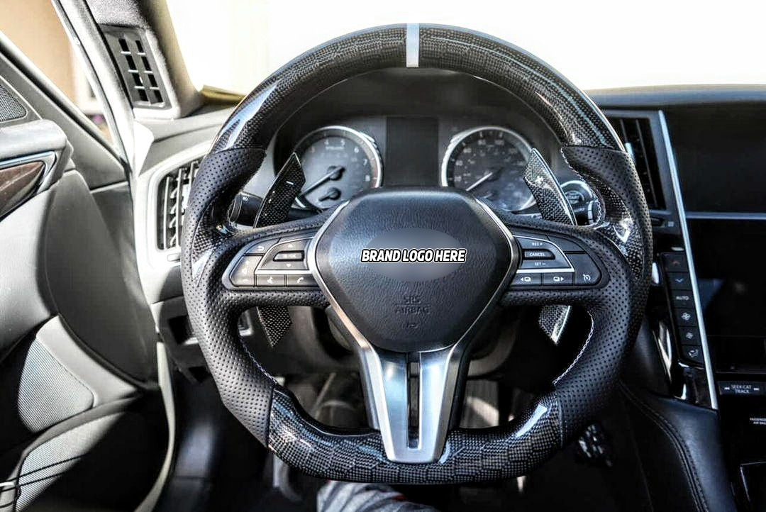 JCF Carbon Fiber Custom Steering Wheel | Compatible with Infiniti Q50 2018+ and Q60 2017+