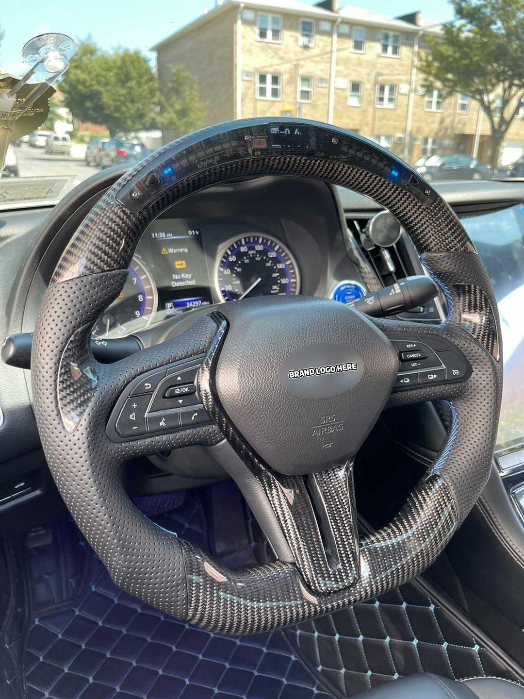 JCF Carbon Fiber Custom Steering Wheel | Compatible with Infiniti Q50 2018+ and Q60 2017+