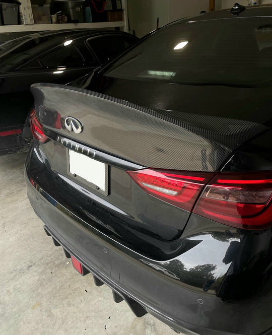 JCF Carbon Fiber Half Duckbill Trunk Spoiler | Compatible with Infiniti Q50