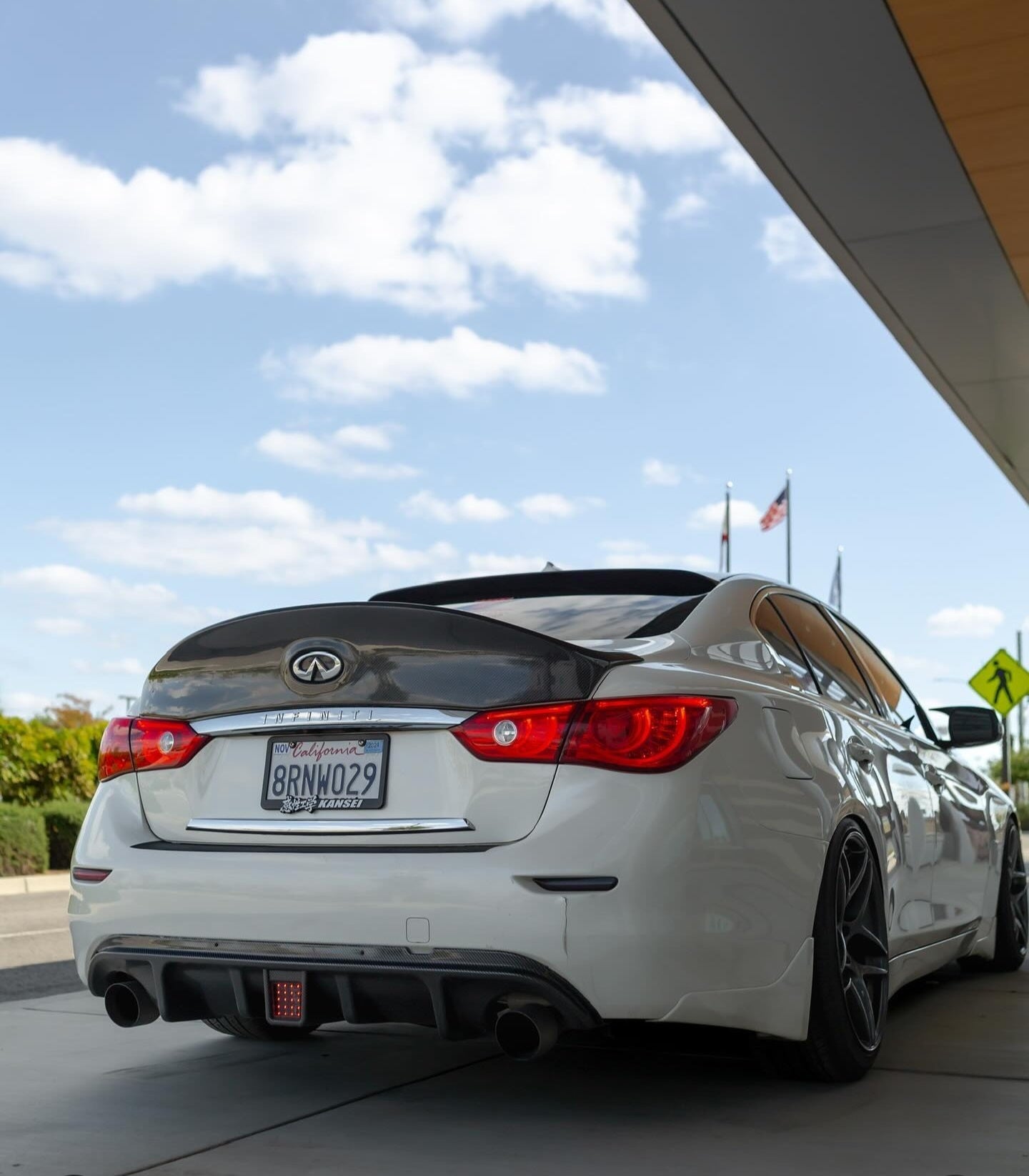 JCF Carbon Fiber Half Duckbill Trunk Spoiler | Compatible with Infiniti Q50