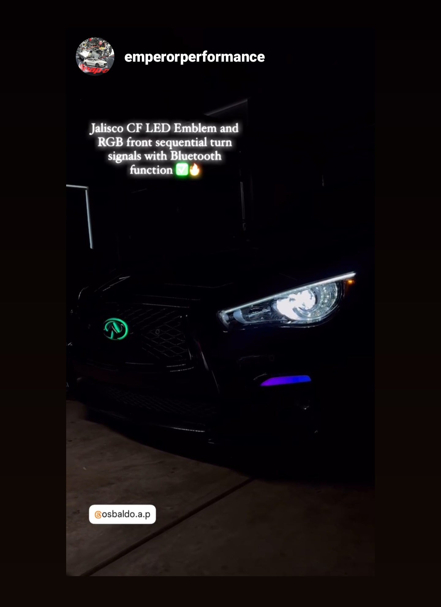 JCF V2 LED Logo Emblem | Compatible with Infiniti Q50 2014-2017