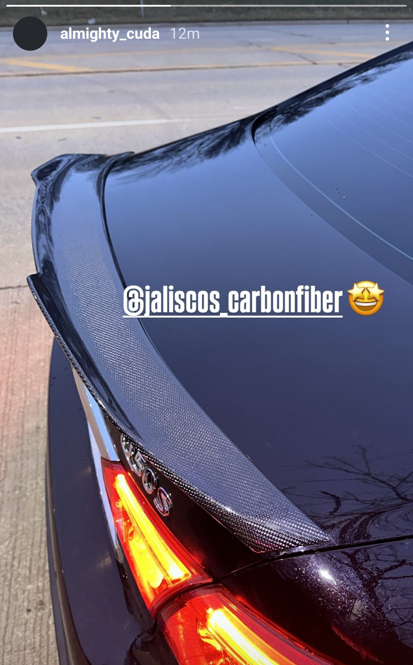 JCF Carbon Fiber PSM M Style Spoiler | Compatible with Infiniti Q50