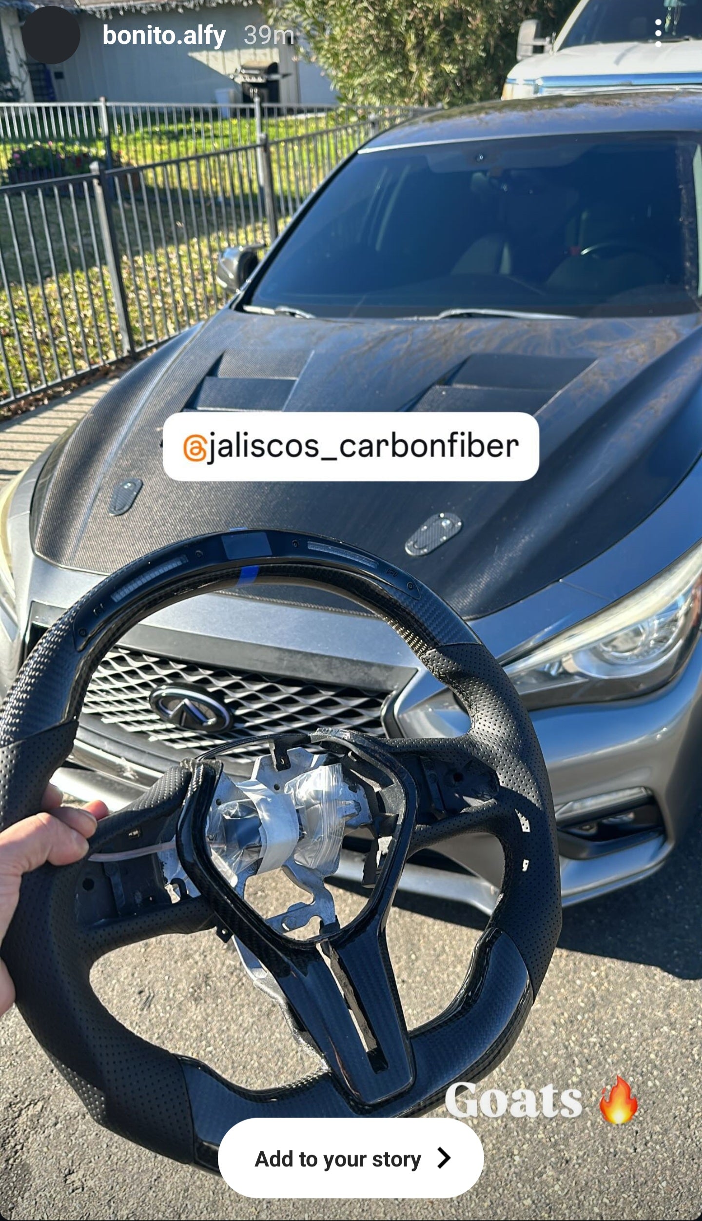 JCF Carbon Fiber Custom Steering Wheel | Compatible with Infiniti Q50 2018+ and Q60 2017+