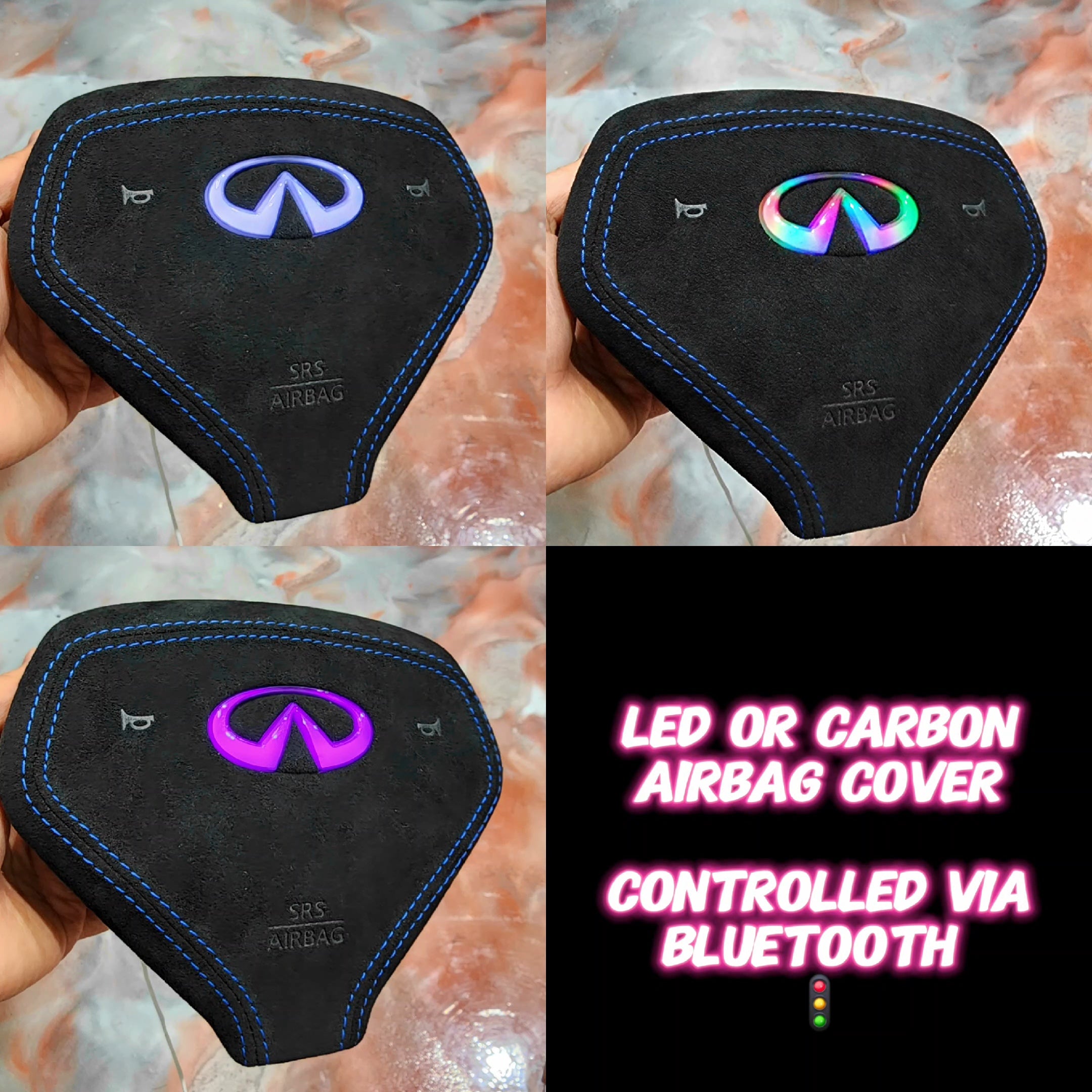 JCF LED or Carbon Airbag Cover | Compatible w/ Infiniti G37