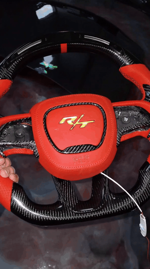 (IN STOCK) JCF Carbon Fiber LED Steering Wheel | Bundle 2015+ Dodge Charger Challenger Durango R/T