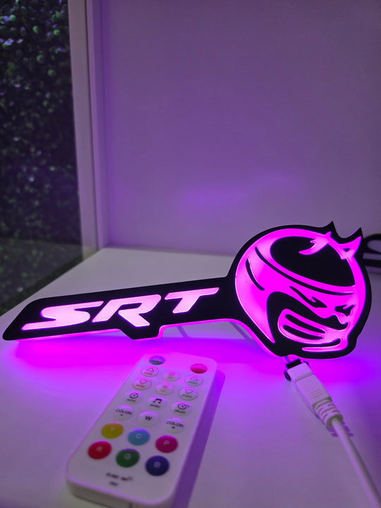 JCF Flow Dodge Charger Challenger LED RGB Grill Logo | SCATPACK BEE SRT Design w/ Remote/APP