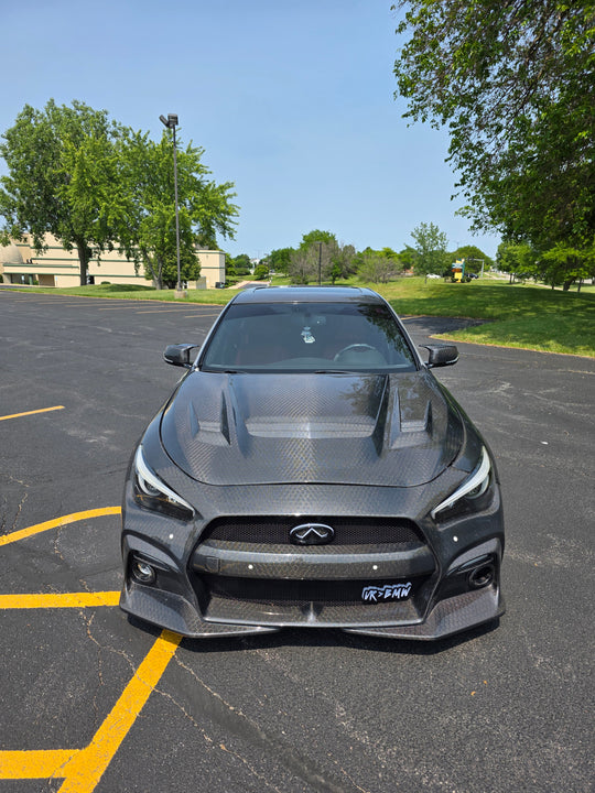 (IN STOCK) JCF Carbon Fiber ATTACK Hood V2 Style | Compatible w/ Infiniti Q50