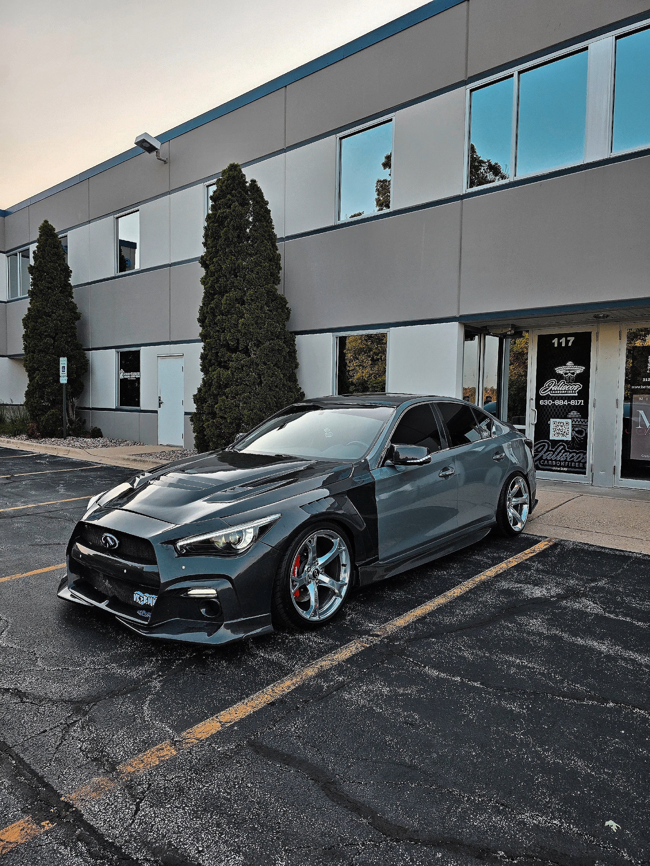 (IN STOCK) JCF Carbon Fiber ATTACK Hood V2 Style | Compatible w/ Infiniti Q50