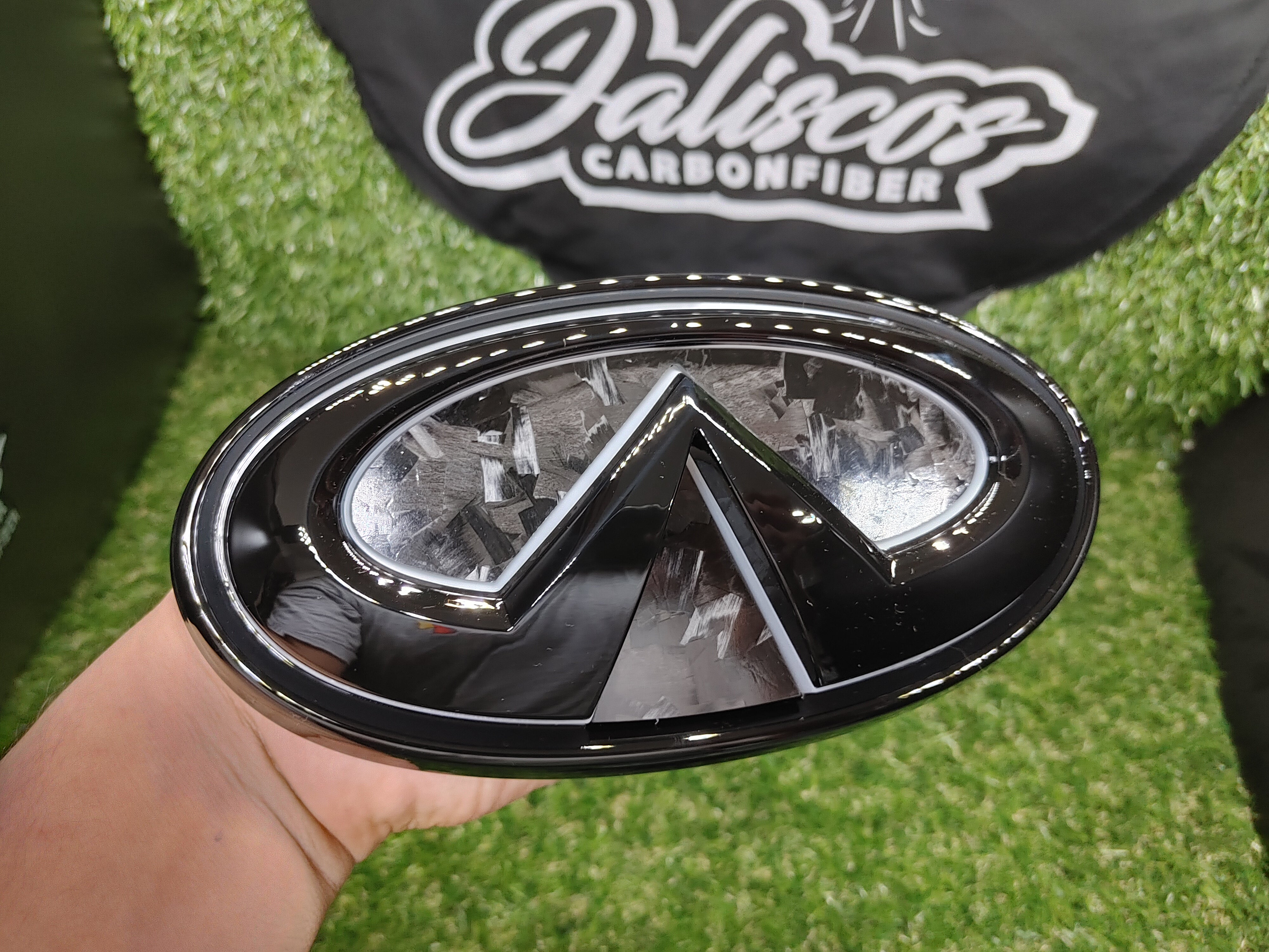 Jalisco's CarbonFiber V2 Front LED Logo Emblem | Infiniti Q50 2018+