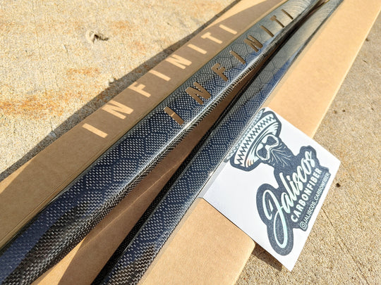 JCF Carbon Fiber Trunk Trim Overlays w/ Letters | Compatible with Infiniti Q50