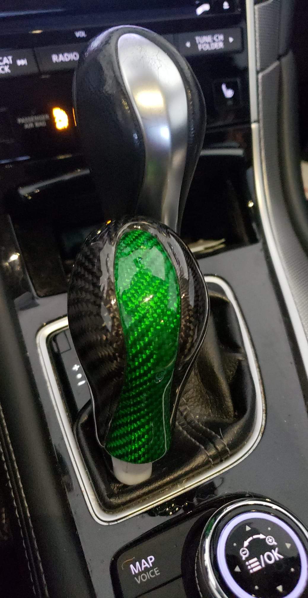 FOR 14-17 INFINITI Q50 CARBON FIBER STEERING WHEEL CENTER TRIM+ SHIFT