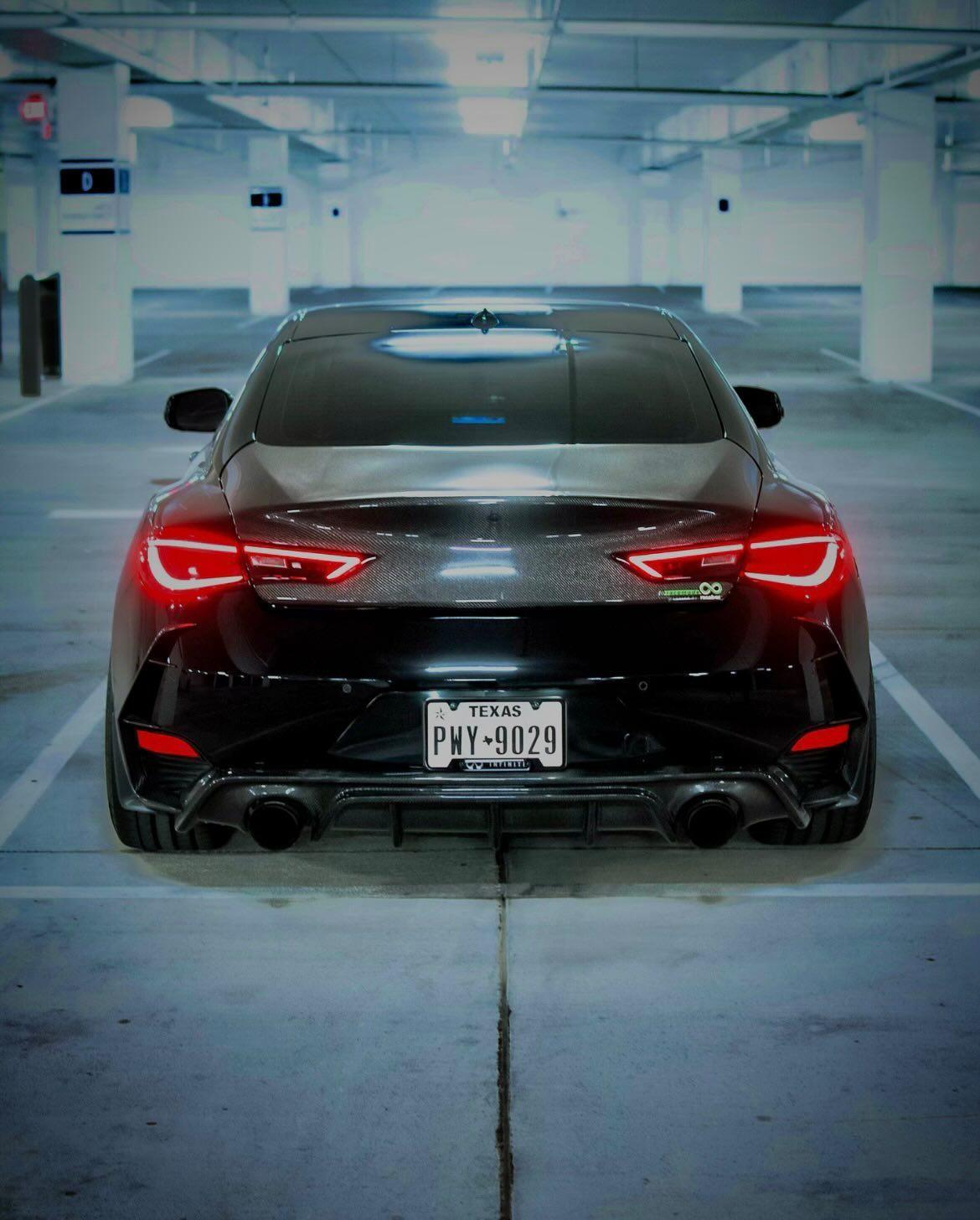 Close-up of the real carbon weave on Jalisco's OG Diffuser for Infiniti Q60.