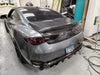 Rear view of a grey Infiniti Q50 equipped with JCF Carbon Fiber Trunk Replacement showcasing the stylish finish and fit - ideal for Infiniti customization enthusiasts.
