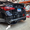 Load image into Gallery viewer, Black Q50 sedan showcasing Jalisco&#39;s carbon fiber diffuser.&quot; White Q50 with Carbon Fiber Diffuser on Transparent Backgro