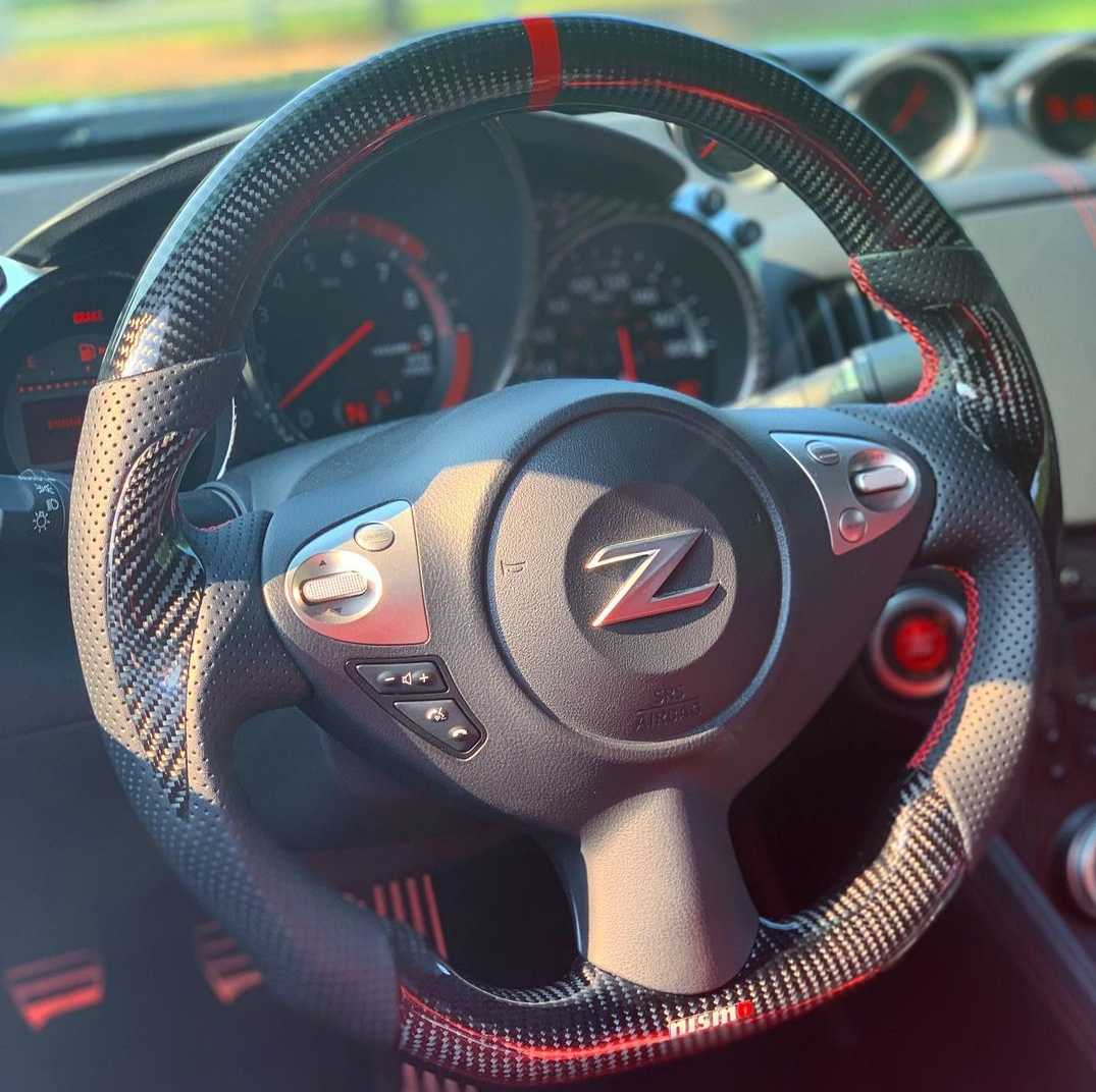 thumbnail image 2 of Nissan D-shaped Steering Wheel Cover Leather Black D-Shaped Steering Wheel Cover For Nissan Models - Black Leather 14.5-15 Inch Fit Anti-slip Wheel Cover 2 of 12
