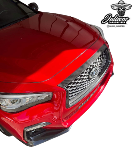 JCF Carbon Fiber Grill Trim Overlay | Compatible with Infiniti Q50 Q60